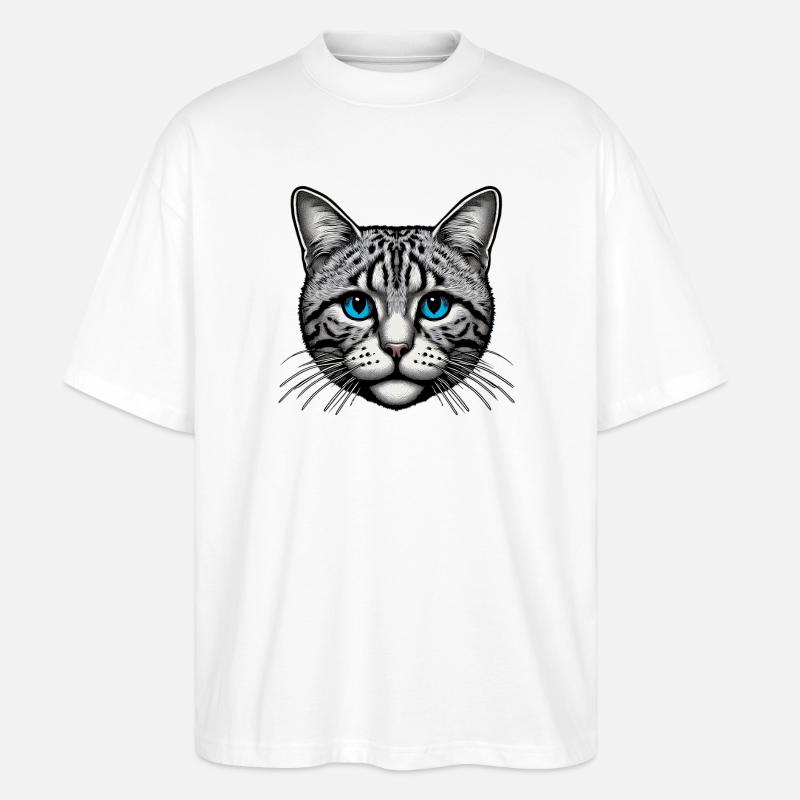 Katze - Stanley/Stella Oversized Unisex Bio T-Shirt Blaster 2.0 - Weiß