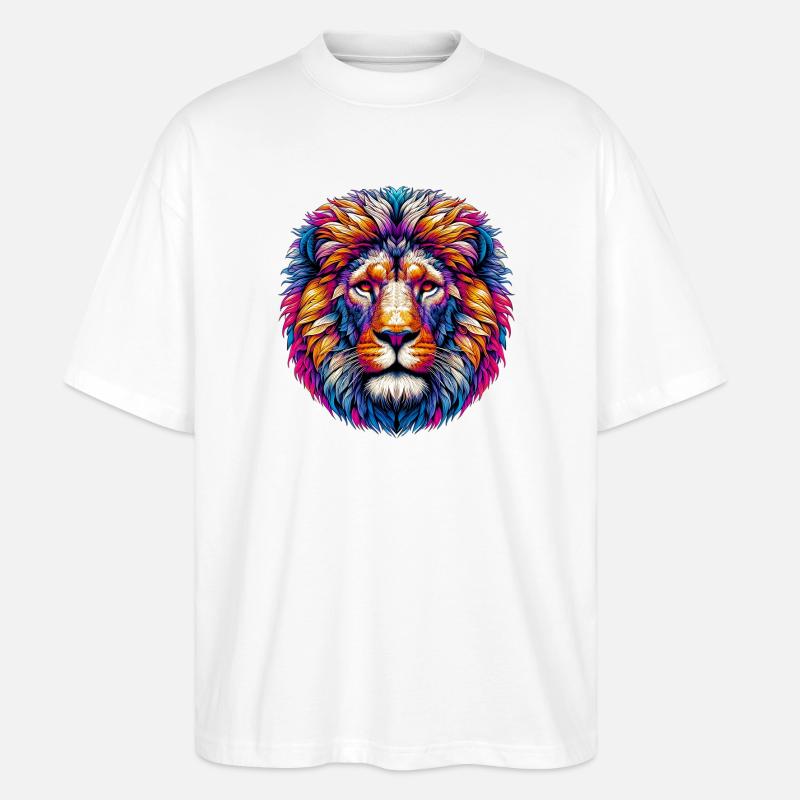 Löwe - Stanley/Stella Oversized Unisex Bio T-Shirt Blaster 2.0 - Weiß