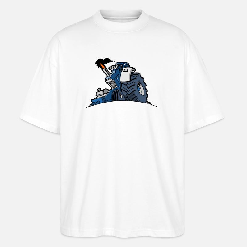 1293 DRAWSMALL BLAU - Stanley/Stella Oversized Unisex Bio T-Shirt Blaster 2.0 - Weiß