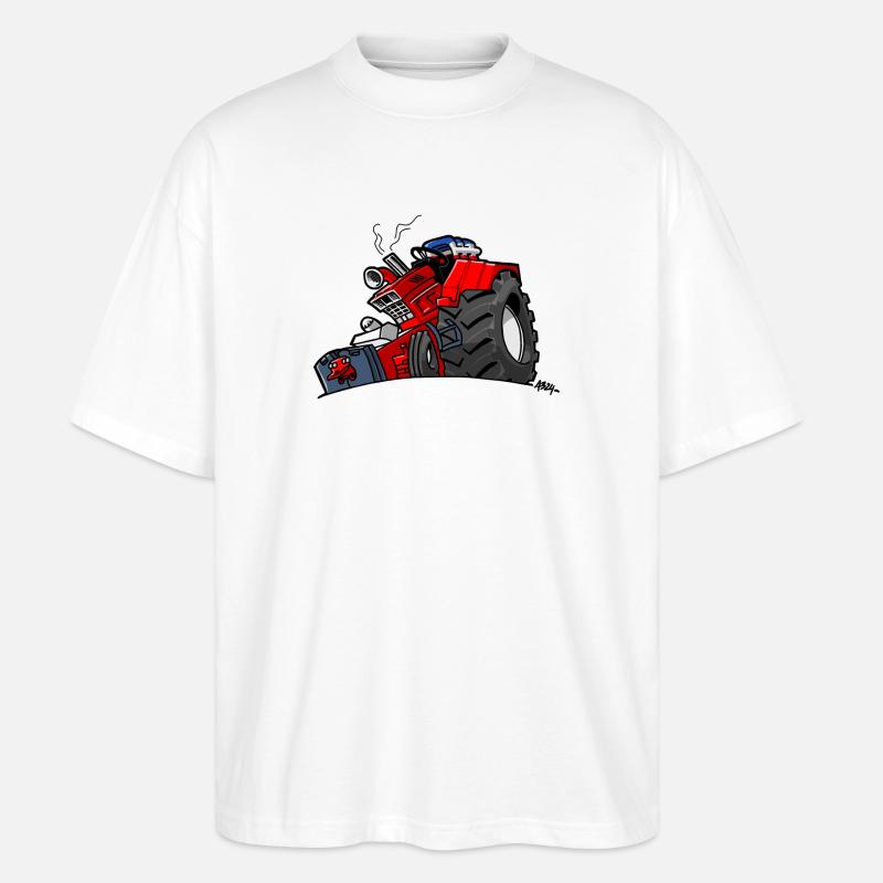 1295 DRAWSMALL RED YNK - Stanley/Stella Oversized Unisex Bio T-Shirt Blaster 2.0 - Weiß
