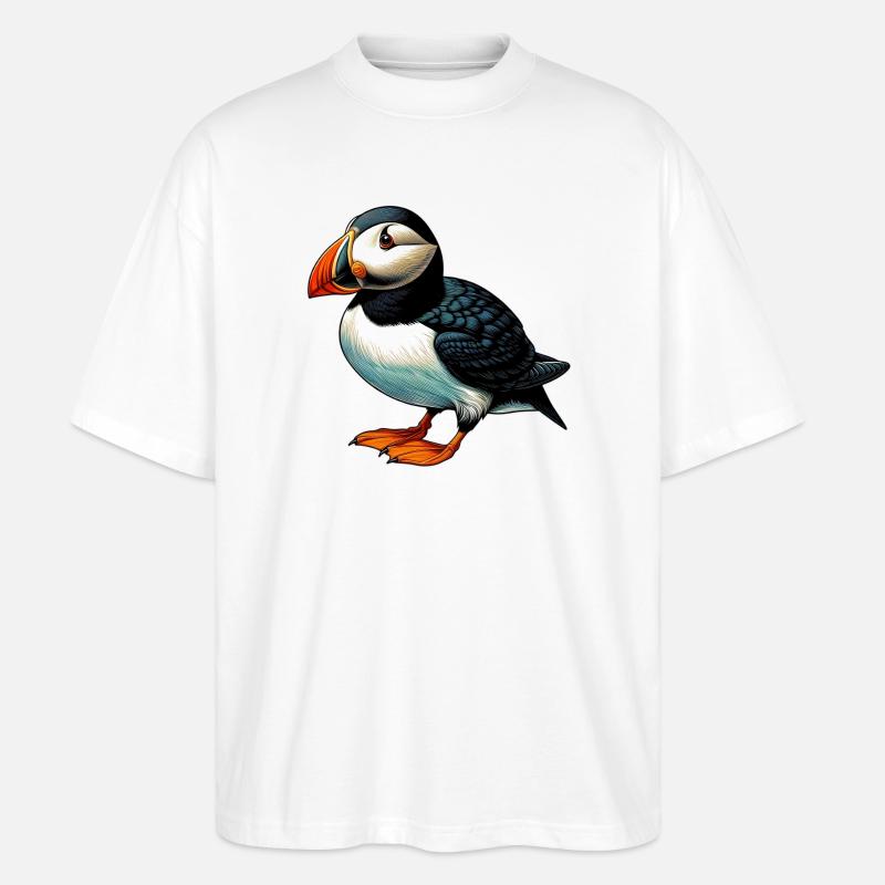 Papageitaucher - Stanley/Stella Oversized Unisex Bio T-Shirt Blaster 2.0 - Weiß