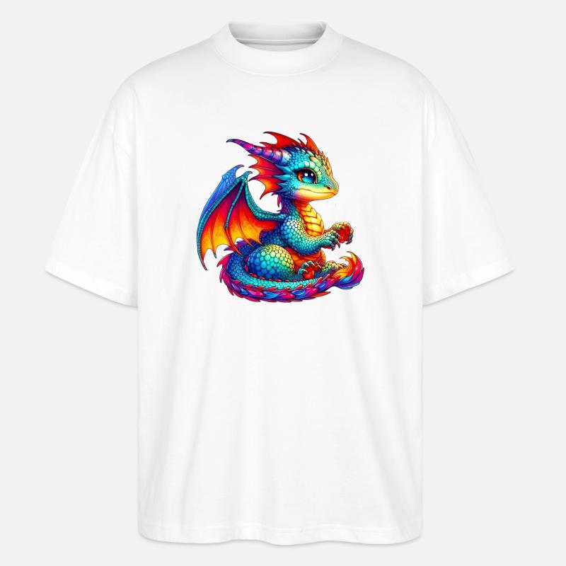 Drache - Stanley/Stella Oversized Unisex Bio T-Shirt Blaster 2.0 - Weiß