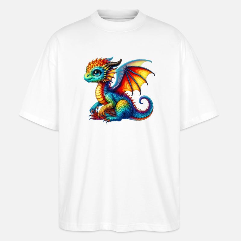 Drache - Stanley/Stella Oversized Unisex Bio T-Shirt Blaster 2.0 - Weiß