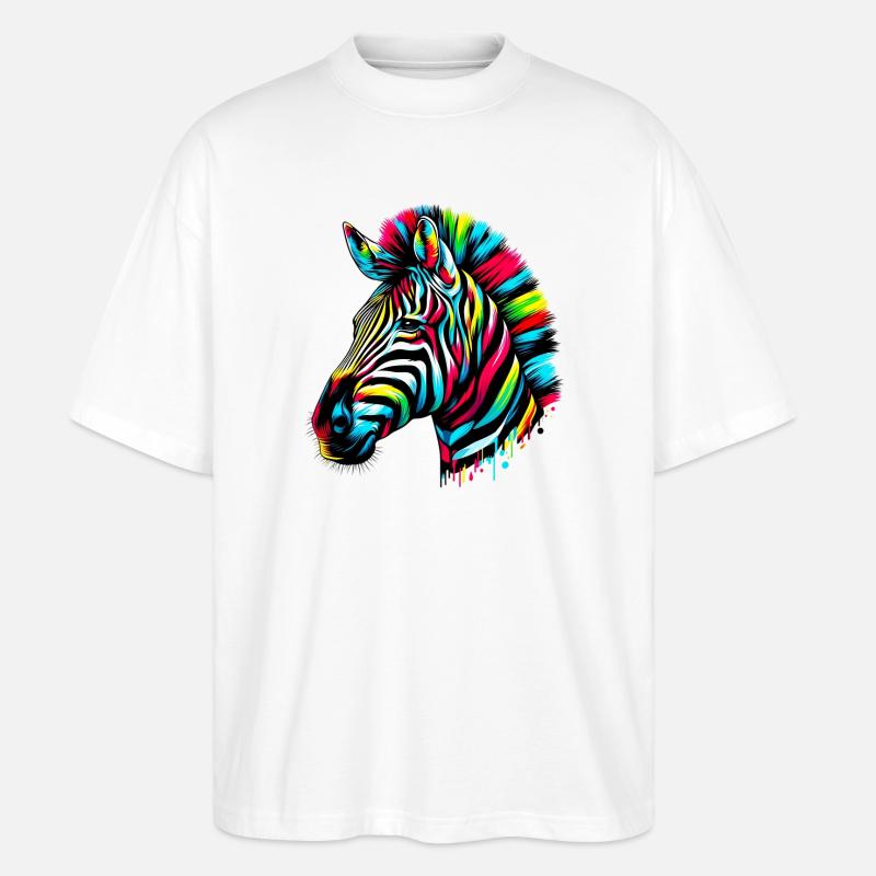 Zebra - Stanley/Stella Oversized Unisex Bio T-Shirt Blaster 2.0 - Weiß