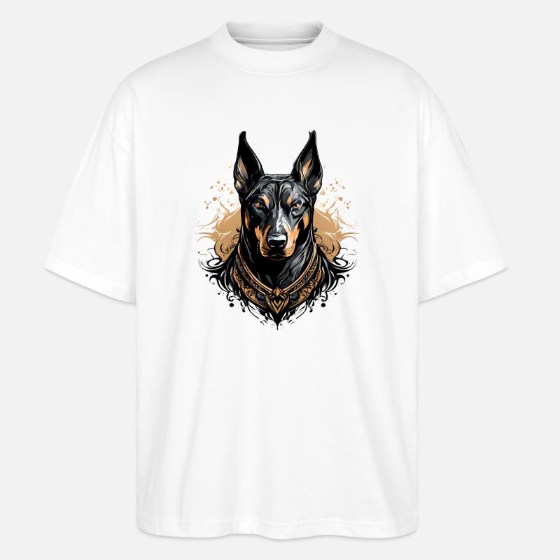 Dobermann 02 - Stanley/Stella Oversized Unisex Bio T-Shirt Blaster 2.0 - Weiß