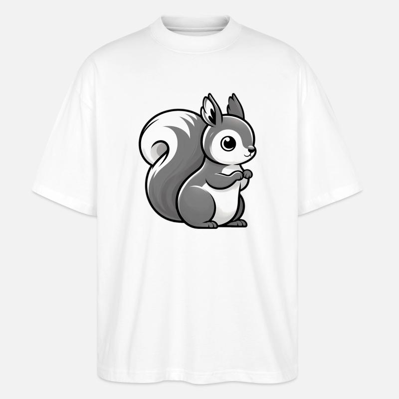 Eichhörnchen - Stanley/Stella Oversized Unisex Bio T-Shirt Blaster 2.0 - Weiß