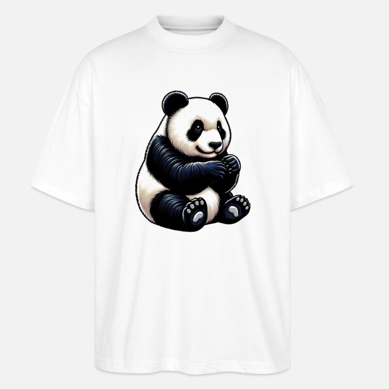Panda - Stanley/Stella Oversized Unisex Bio T-Shirt Blaster 2.0 - Weiß