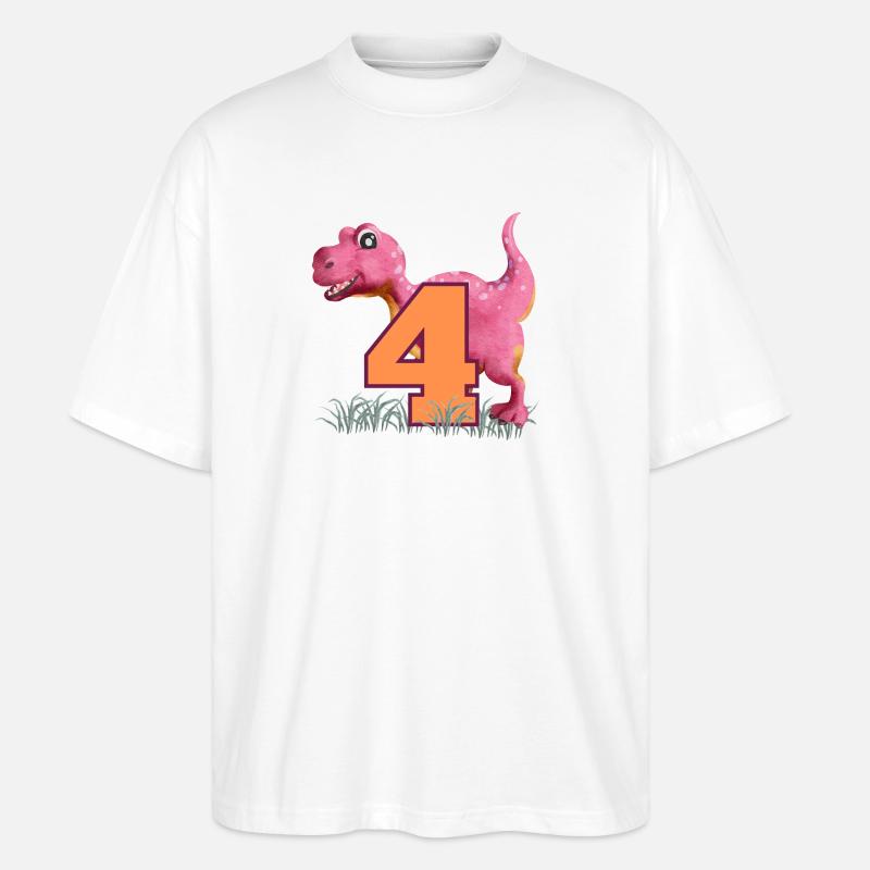 Nr.4 Dino - Stanley/Stella Oversized Unisex Bio T-Shirt Blaster 2.0 - Weiß