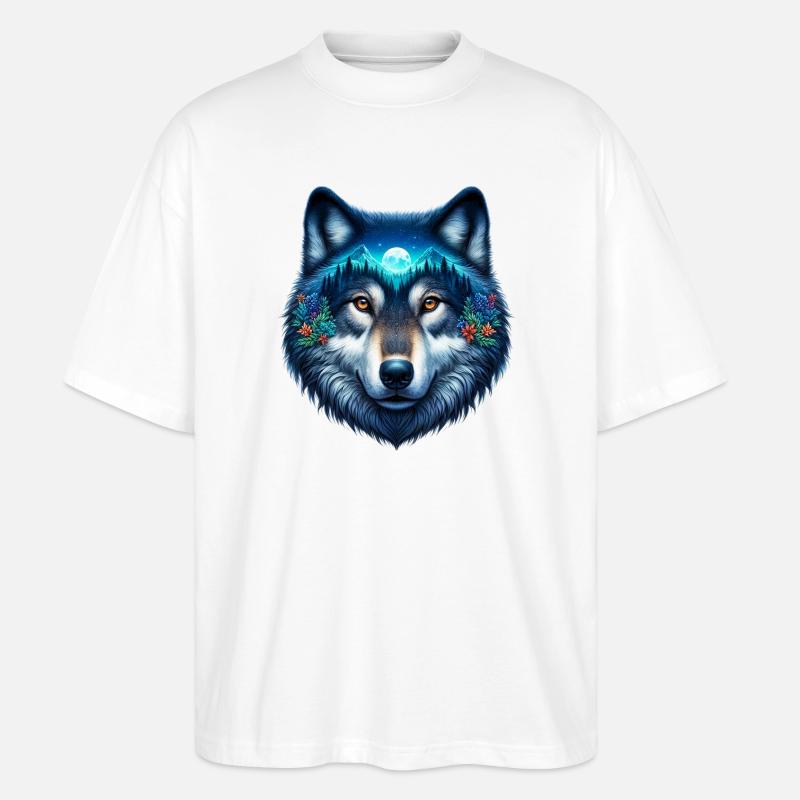 Wolf - Stanley/Stella Oversized Unisex Bio T-Shirt Blaster 2.0 - Weiß
