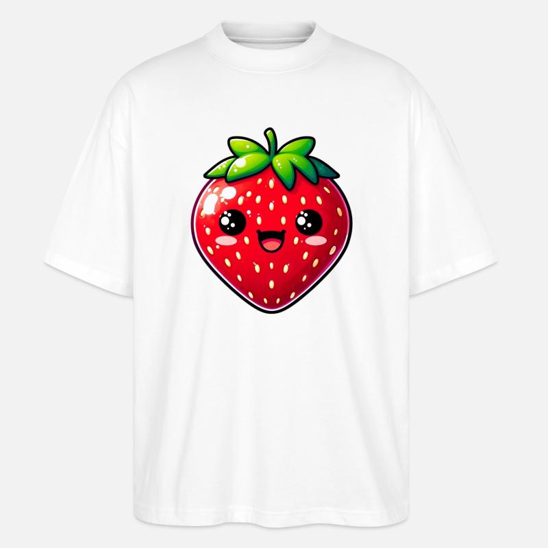 Erdbeeren Erdbeeren - Stanley/Stella Oversized Unisex Bio T-Shirt Blaster 2.0 - Weiß