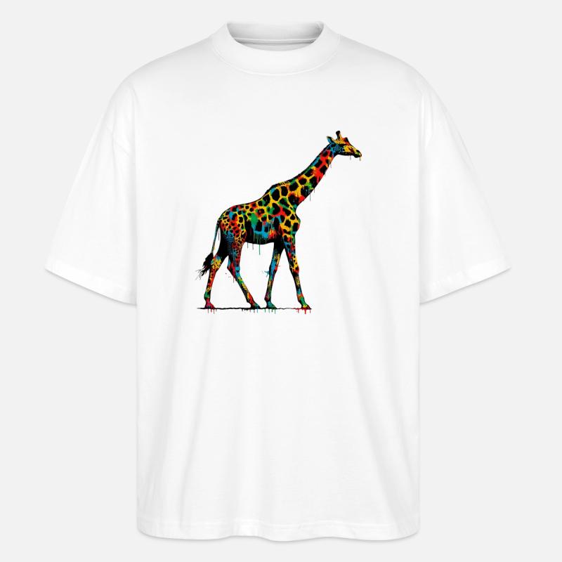 Giraffe - Stanley/Stella Oversized Unisex Bio T-Shirt Blaster 2.0 - Weiß