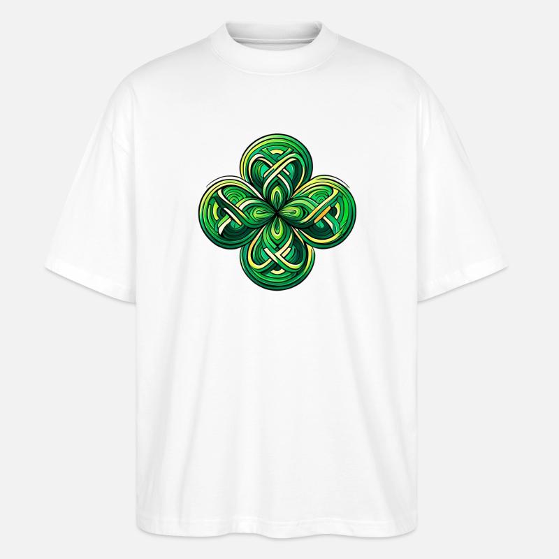 Vierblättriges Kleeblatt - Stanley/Stella Oversized Unisex Bio T-Shirt Blaster 2.0 - Weiß