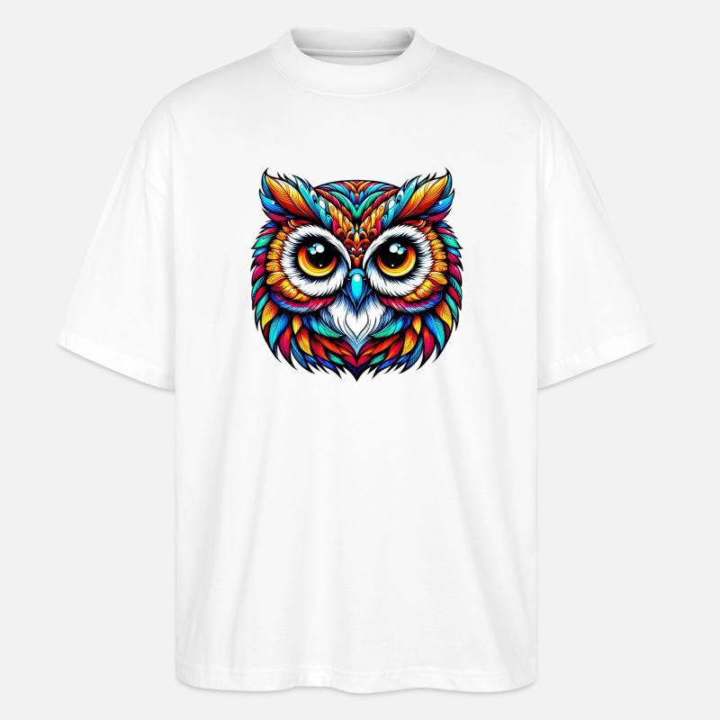 Eule - Stanley/Stella Oversized Unisex Bio T-Shirt Blaster 2.0 - Weiß