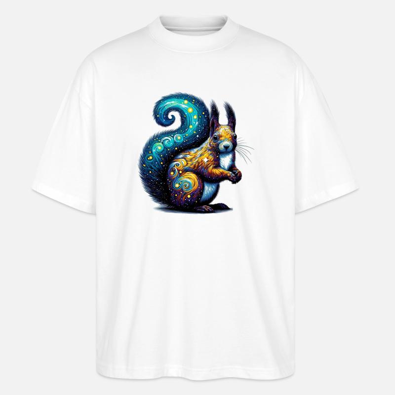 Eichhörnchen - Stanley/Stella Oversized Unisex Bio T-Shirt Blaster 2.0 - Weiß