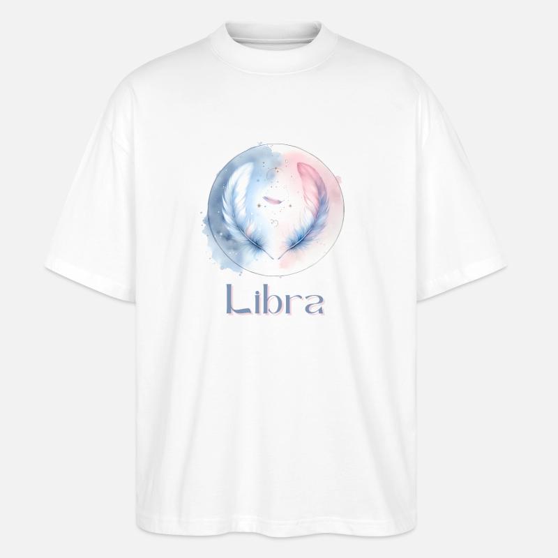Elegantes Libra Sternzeichen Aquarell Geschenk - Stanley/Stella Oversized Unisex Bio T-Shirt Blaster 2.0 - Weiß