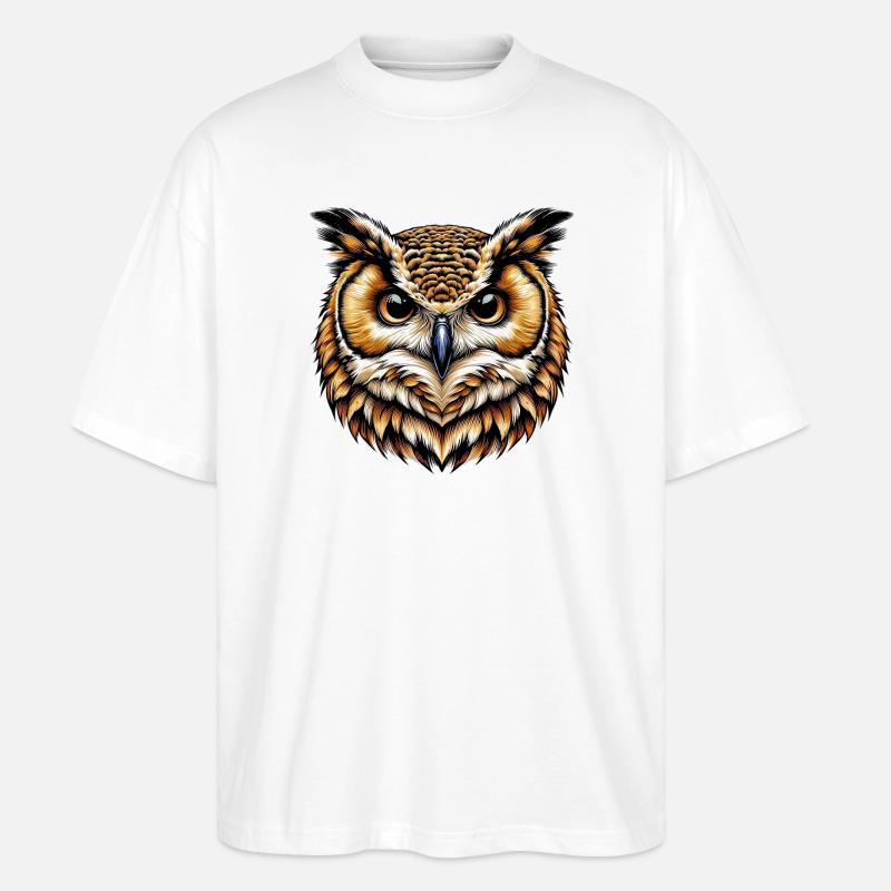 Eule - Stanley/Stella Oversized Unisex Bio T-Shirt Blaster 2.0 - Weiß