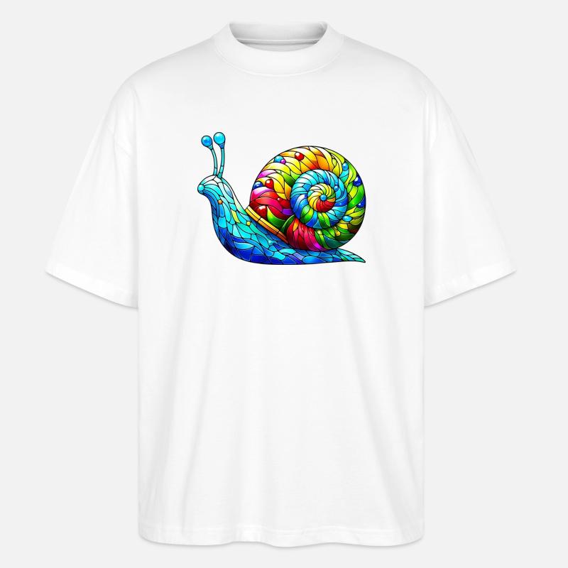 Snail - Stanley/Stella Oversized Unisex Organic T-shirt Blaster 2.0 - white