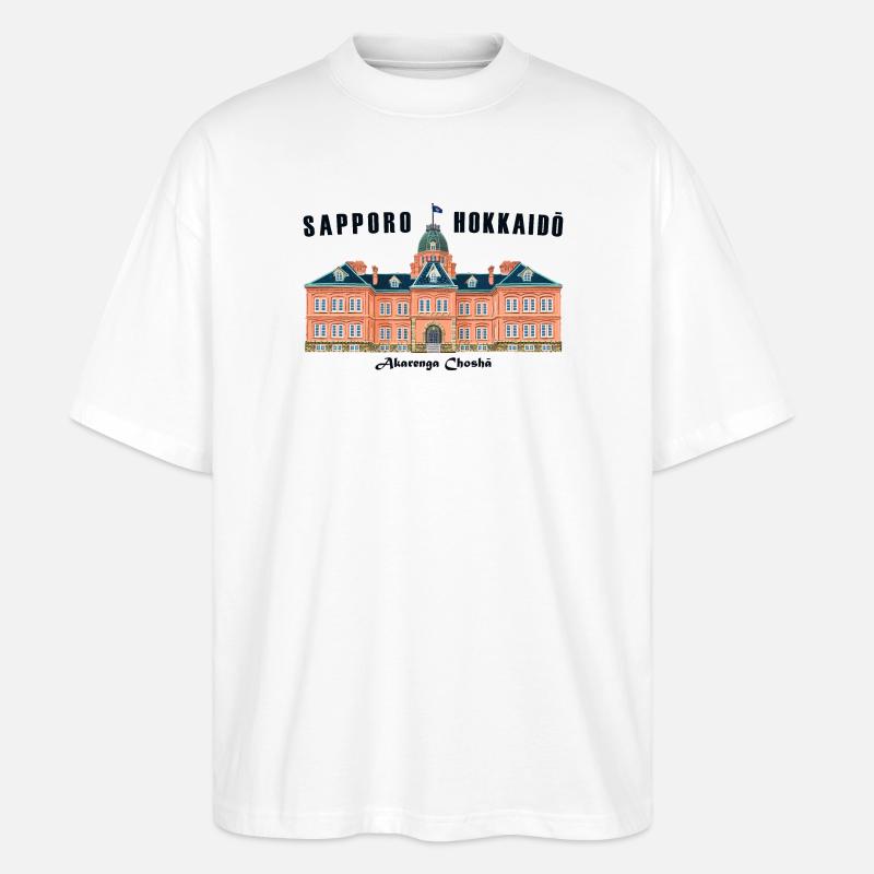 Sapporo, Hokkaido, Japan, Altes Amtsgebäude - Stanley/Stella Oversized Unisex Bio T-Shirt Blaster 2.0 - Weiß