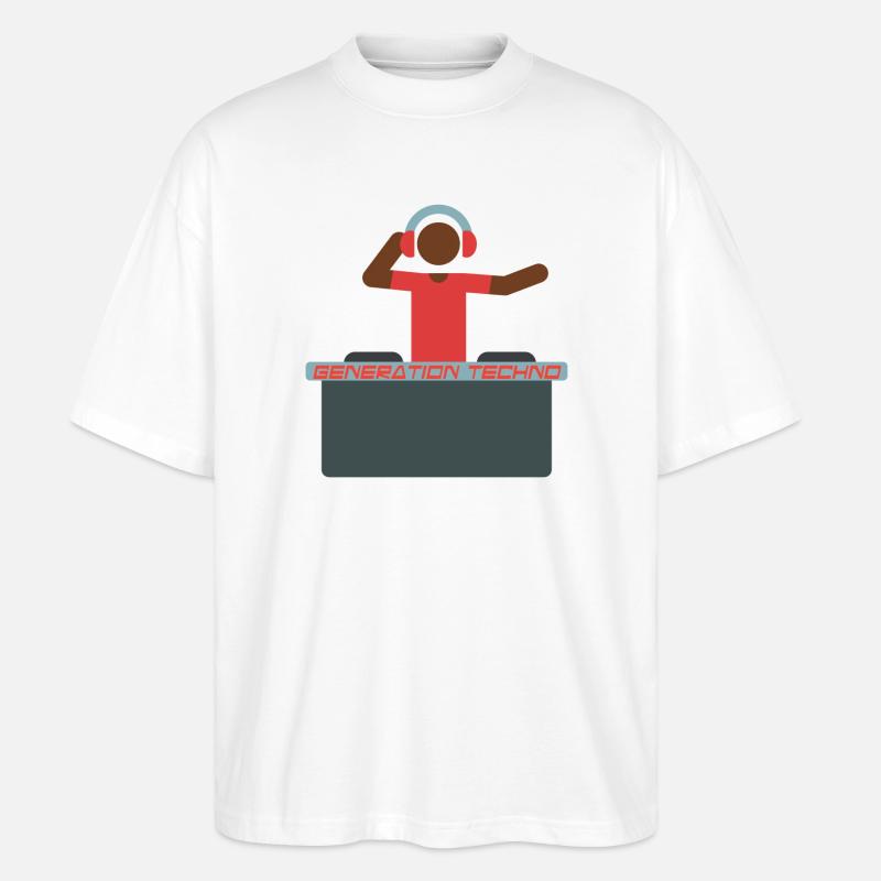 Generator Techno DJ Design - Stanley/Stella Oversized Unisex Bio T-Shirt Blaster 2.0 - Weiß