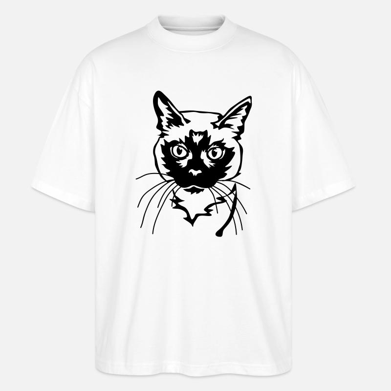 Siamkatze - Stanley/Stella Oversized Unisex Bio T-Shirt Blaster 2.0 - Weiß