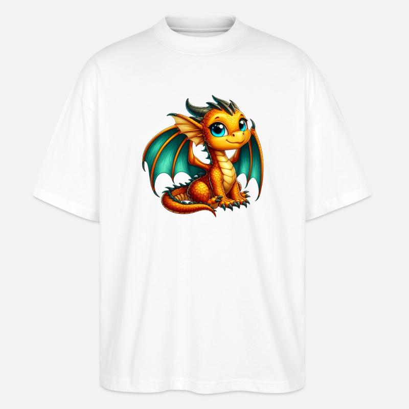 Drache - Stanley/Stella Oversized Unisex Bio T-Shirt Blaster 2.0 - Weiß
