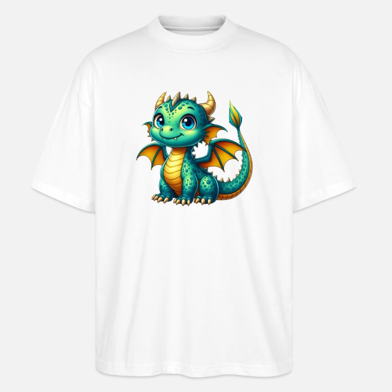 Drache - Stanley/Stella Oversized Unisex Bio T-Shirt Blaster 2.0 - Weiß