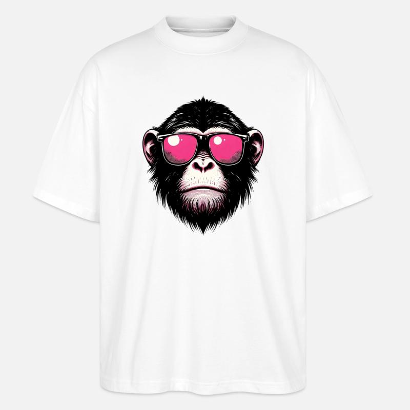 Affe - Stanley/Stella Oversized Unisex Bio T-Shirt Blaster 2.0 - Weiß