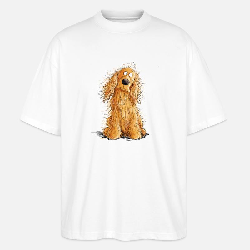 Happy Cocker Spaniel - Stanley/Stella Oversized Unisex Bio T-Shirt Blaster 2.0 - Weiß