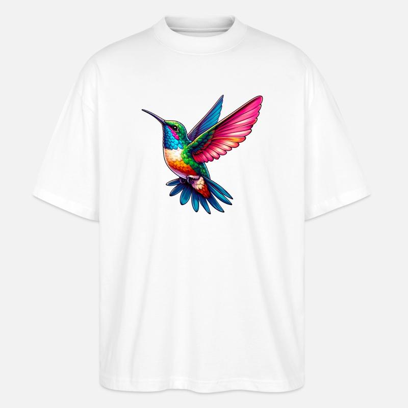 Kolibri - Stanley/Stella Oversized Unisex Bio T-Shirt Blaster 2.0 - Weiß