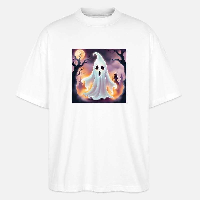 Geist, Halloween, Schrecken - Stanley/Stella Oversized Unisex Bio T-Shirt Blaster 2.0 - Weiß