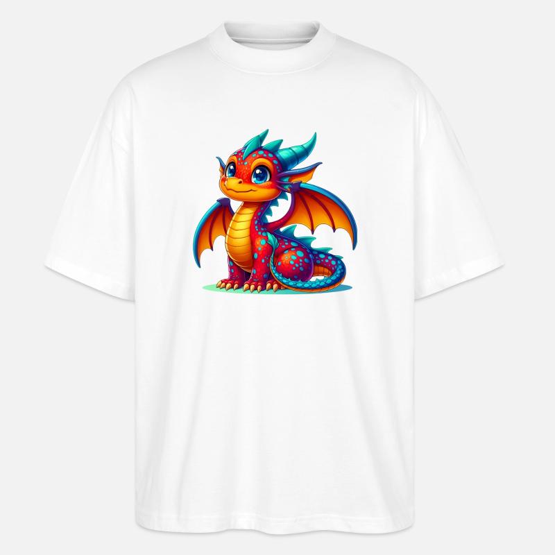 Drache - Stanley/Stella Oversized Unisex Bio T-Shirt Blaster 2.0 - Weiß