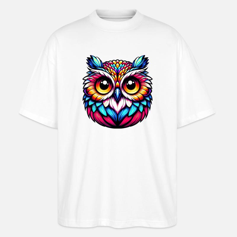 Eule - Stanley/Stella Oversized Unisex Bio T-Shirt Blaster 2.0 - Weiß