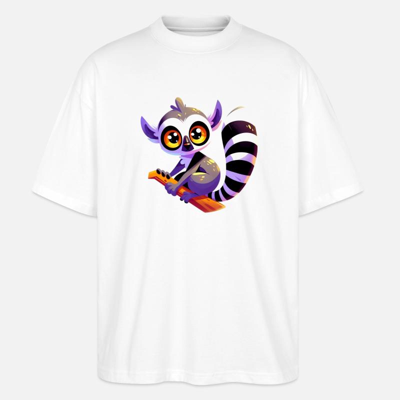 Lemur - Stanley/Stella Oversized Unisex Bio T-Shirt Blaster 2.0 - Weiß