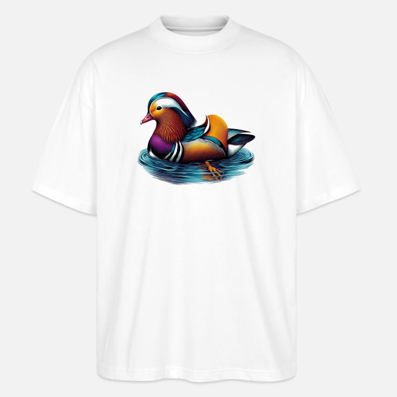 Mandarinente - Stanley/Stella Oversized Unisex Bio T-Shirt Blaster 2.0 - Weiß