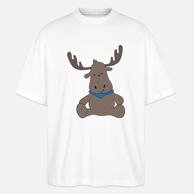 Elch - Stanley/Stella Oversized Unisex Bio T-Shirt Blaster 2.0 - Weiß