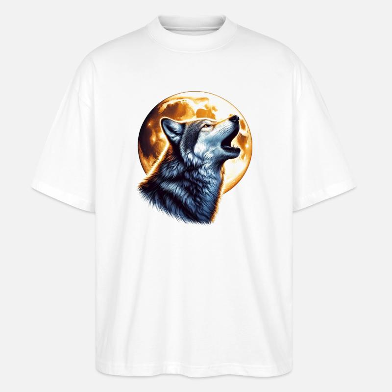 Wolf - Stanley/Stella Oversized Unisex Bio T-Shirt Blaster 2.0 - Weiß