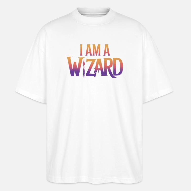 Ich bin ein Zauberer Textdesign - Stanley/Stella Oversized Unisex Bio T-Shirt Blaster 2.0 - Weiß