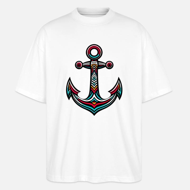 Ein Anker - Stanley/Stella Oversized Unisex Bio T-Shirt Blaster 2.0 - Weiß