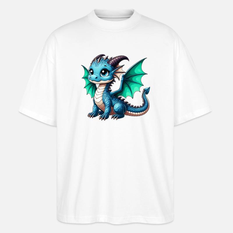 Drache - Stanley/Stella Oversized Unisex Bio T-Shirt Blaster 2.0 - Weiß