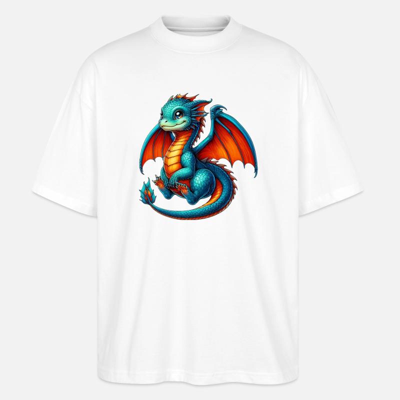 Drache - Stanley/Stella Oversized Unisex Bio T-Shirt Blaster 2.0 - Weiß