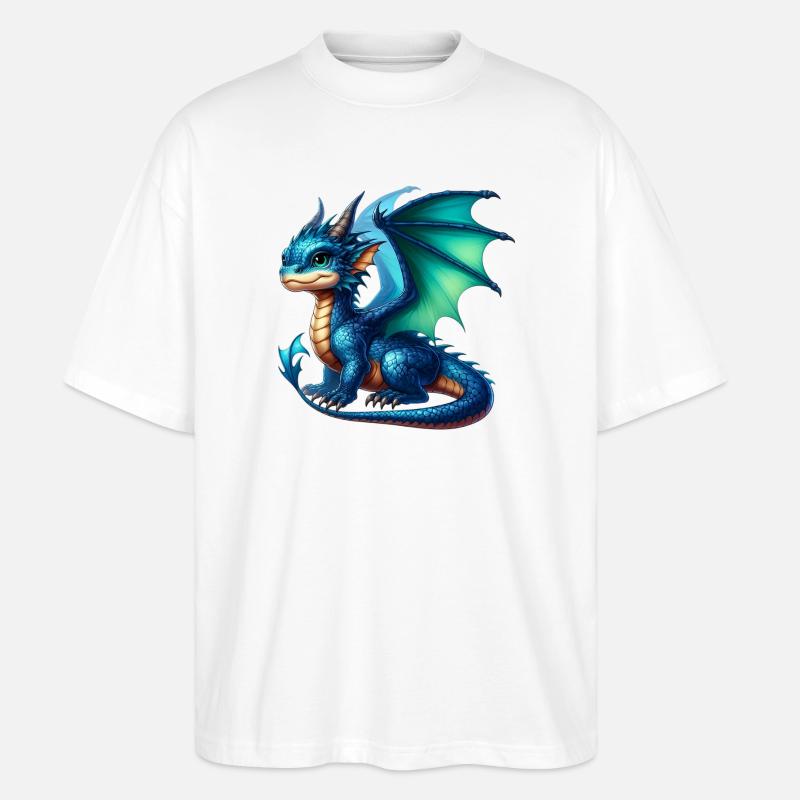 Drache - Stanley/Stella Oversized Unisex Bio T-Shirt Blaster 2.0 - Weiß