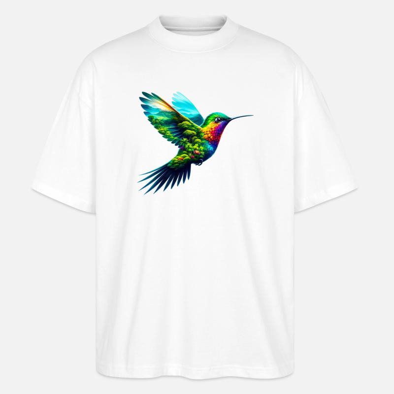 Hummingbird - Stanley/Stella Oversized Unisex Organic T-shirt Blaster 2.0 - white