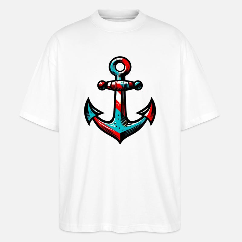 Ein Anker - Stanley/Stella Oversized Unisex Bio T-Shirt Blaster 2.0 - Weiß