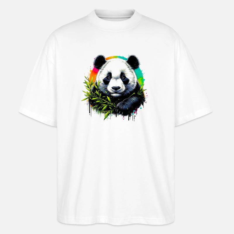 Panda - Stanley/Stella Oversized Unisex Bio T-Shirt Blaster 2.0 - Weiß
