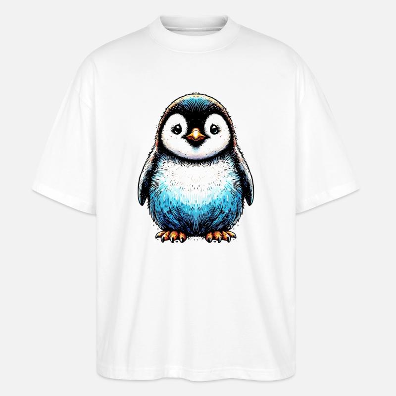 Pinguin - Stanley/Stella Oversized Unisex Bio T-Shirt Blaster 2.0 - Weiß