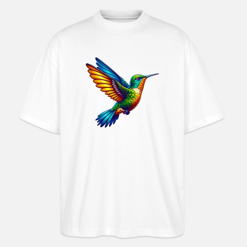 Kolibri - Stanley/Stella Oversized Unisex Bio T-Shirt Blaster 2.0 - Weiß