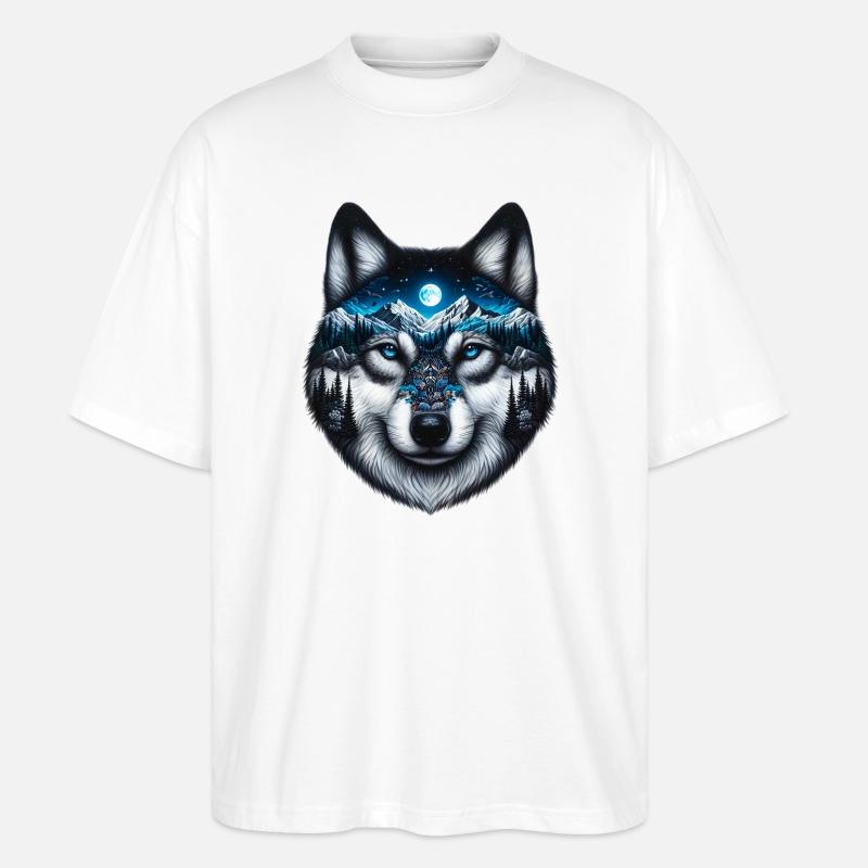 Wolf - Stanley/Stella Oversized Unisex Bio T-Shirt Blaster 2.0 - Weiß