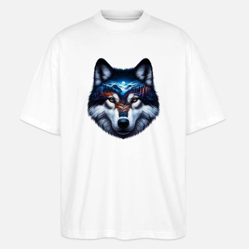 Wolf - Stanley/Stella Oversized Unisex Bio T-Shirt Blaster 2.0 - Weiß