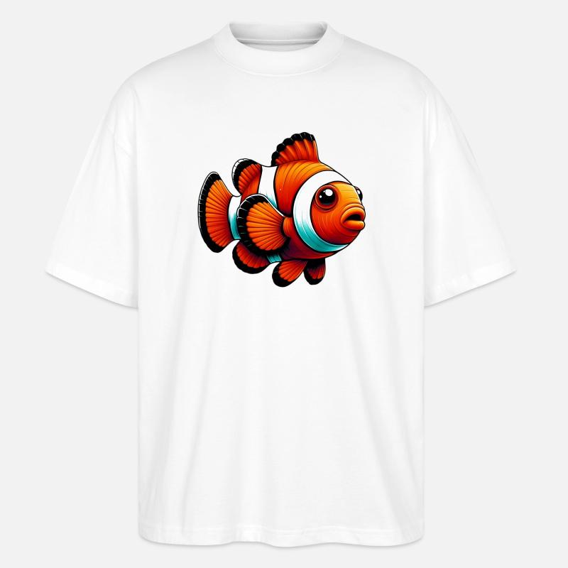 Clownfisch - Stanley/Stella Oversized Unisex Bio T-Shirt Blaster 2.0 - Weiß