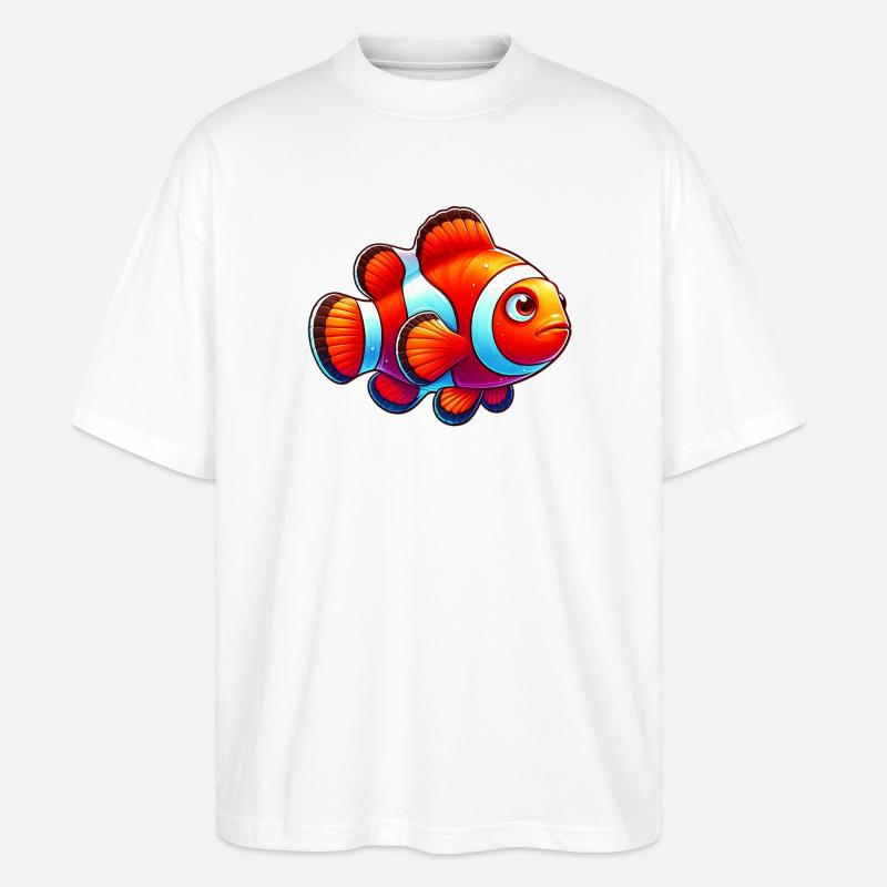 Clownfisch - Stanley/Stella Oversized Unisex Bio T-Shirt Blaster 2.0 - Weiß